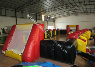 Funny Football Yard Inflatables , Blow Up Soccer Field 12 X 6m Fire Resistance